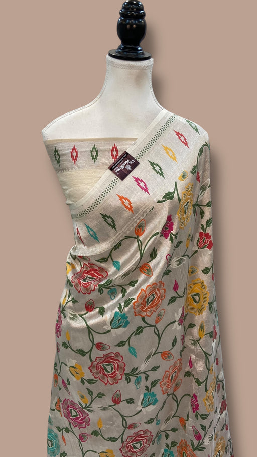 Tussar Georgette Brocade Handloom Banarasi Saree - The Handlooms