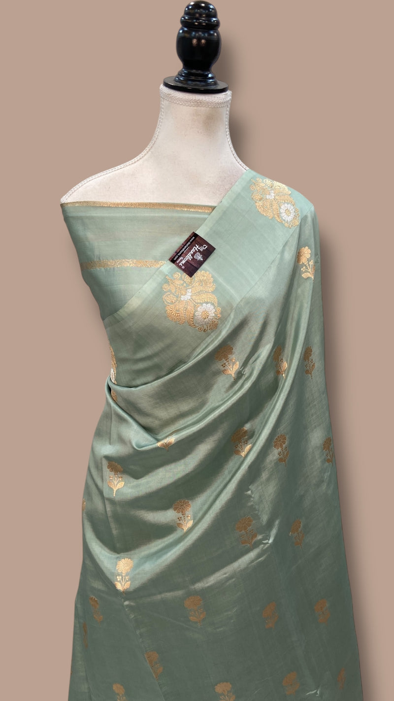 Pure Katan Silk Banarasi Handloom Saree - All over Kadua motifs - The Handlooms