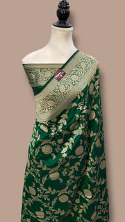 Pure Katan Silk Banarasi Handloom Saree - All Over Jaal Work - The Handlooms