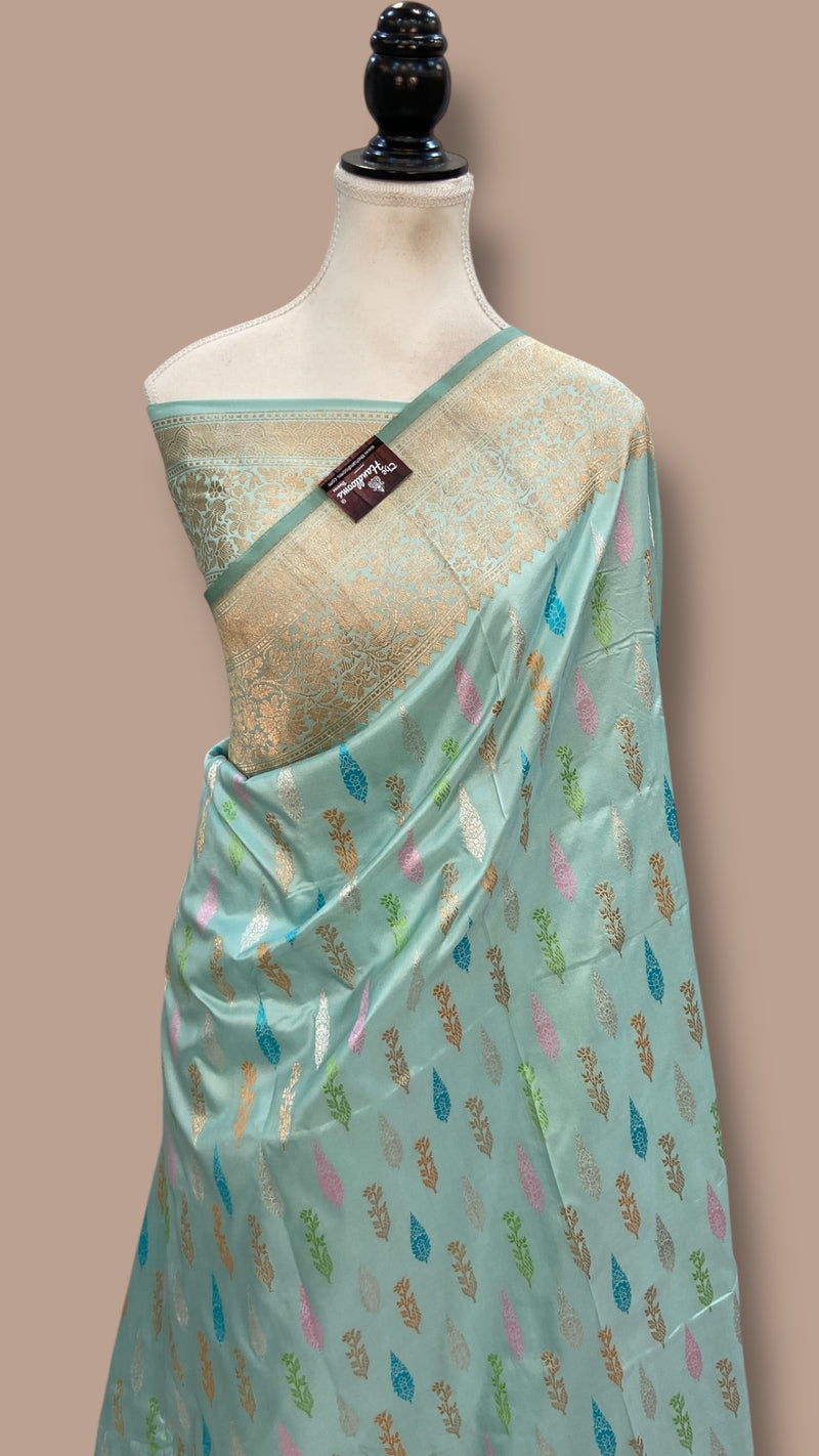 Ektara Pure Katan Silk Banarasi Handloom Saree - All Over Kadiyal Jaal Work - The Handlooms