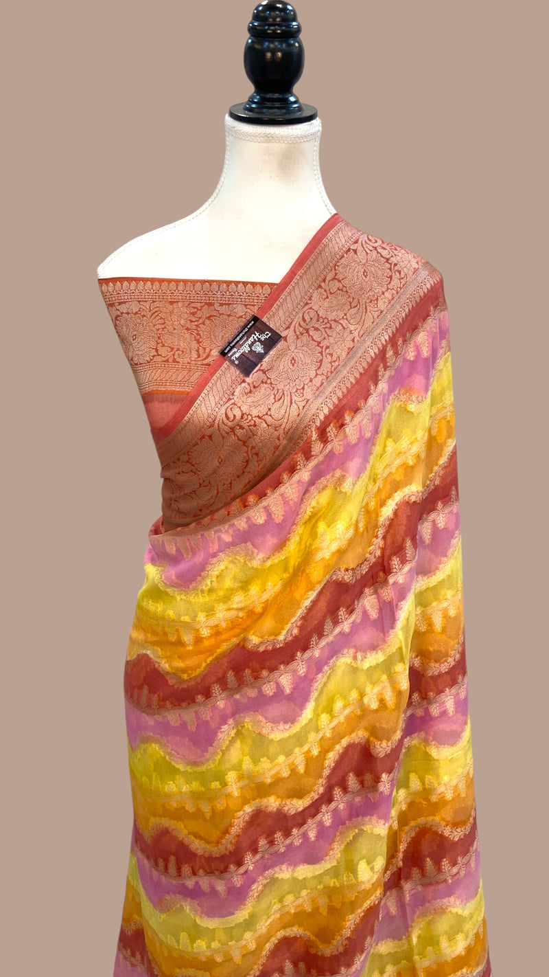 Pure Chiffon Khaddi Banarasi Saree - The Handlooms