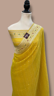 Pure Georgette Tissue Handloom Banarasi Saree - The Handlooms