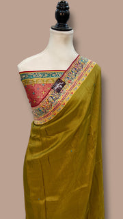 Khaddi Crape Silk Handloom Banarasi Saree With Handwork - The Handlooms