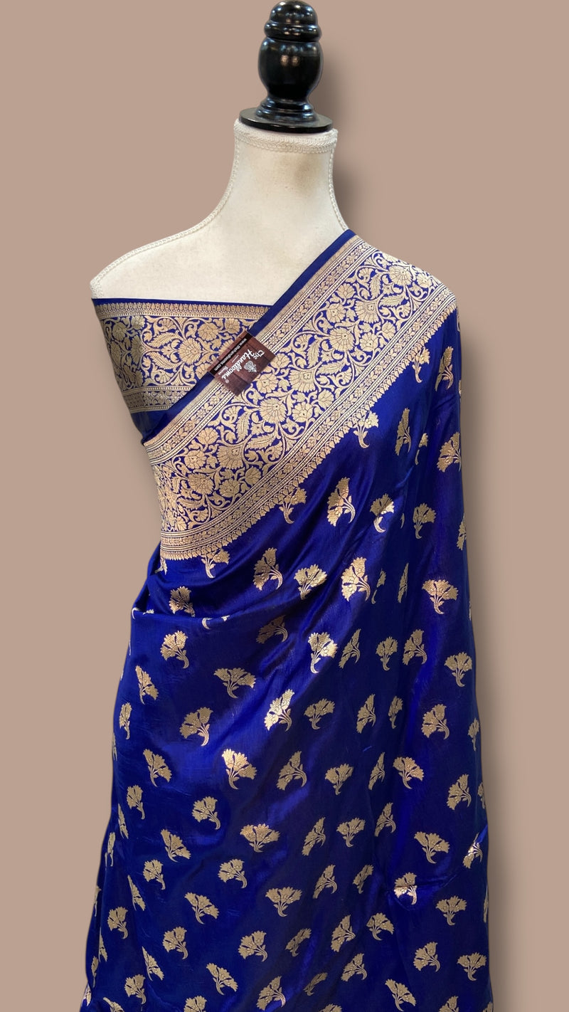 Pure Katan Silk Banarasi Handloom Saree - All Over Jaal Work - The Handlooms