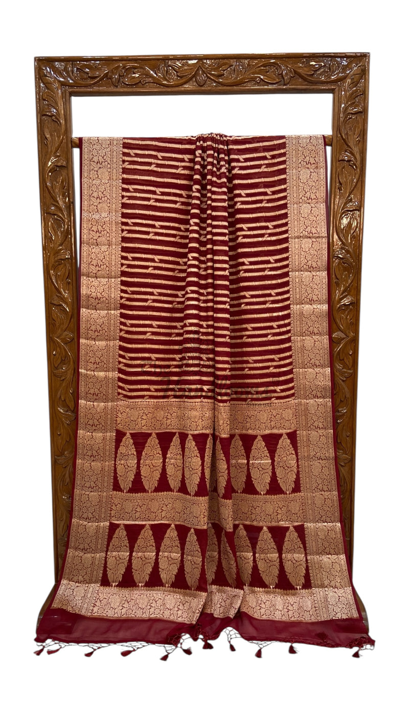 Pure Chiffon Khaddi Banarasi Saree - The Handlooms