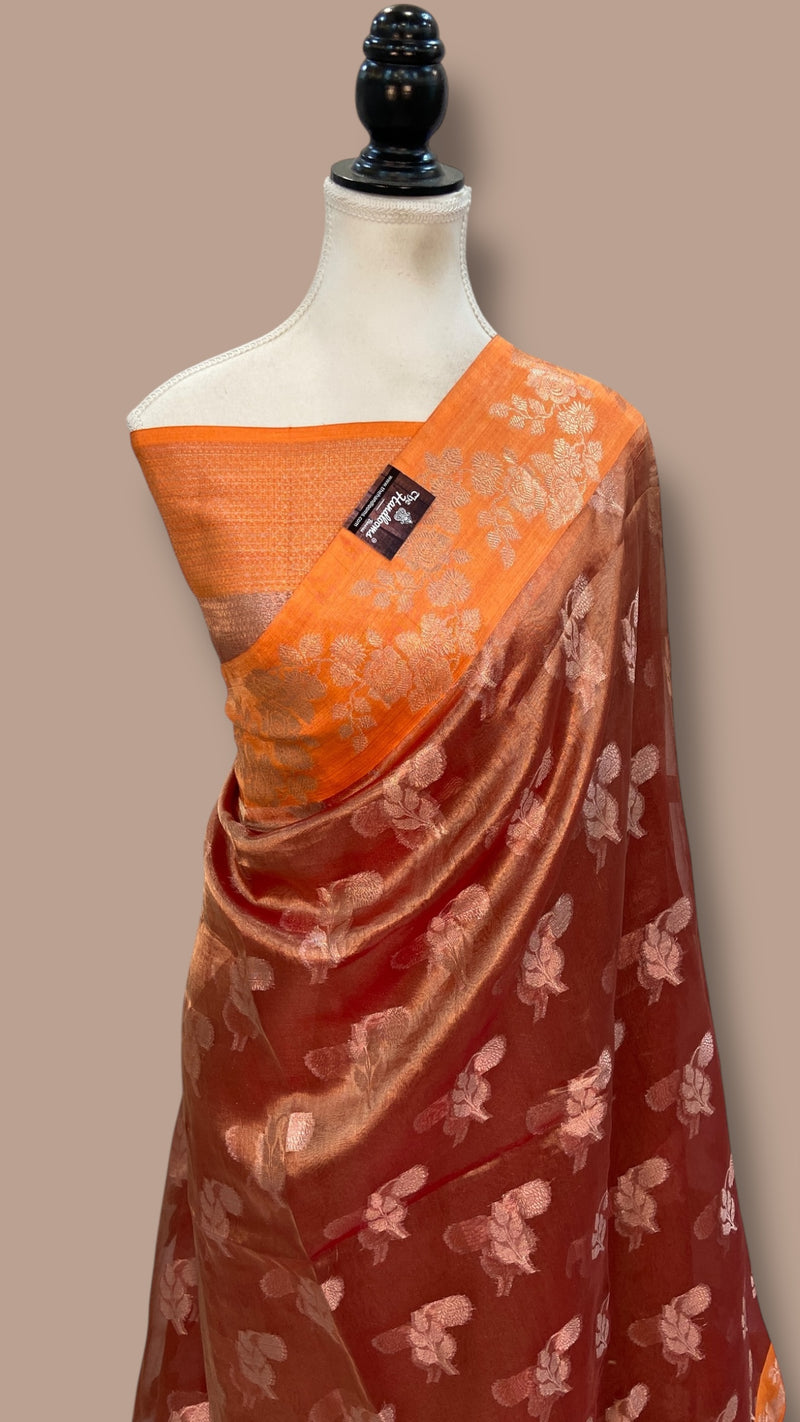 Pure Kora Tissue Handloom Banarasi Saree - The Handlooms