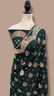 Pure Katan Silk Banarasi Handloom Saree - All Over Sona Roopa Jaal Work - The Handlooms