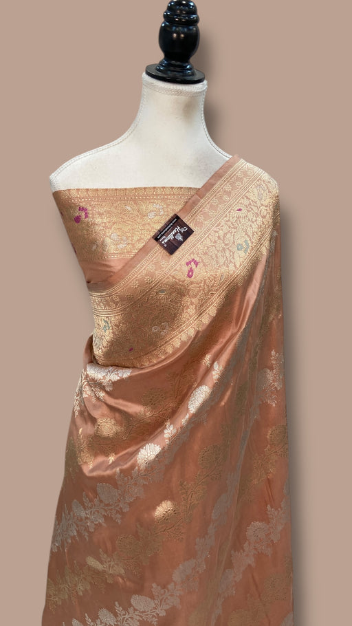 Pure Katan Silk Banarasi Handloom Saree - All over Sona Roopa kadiyal Jaal work - The Handlooms