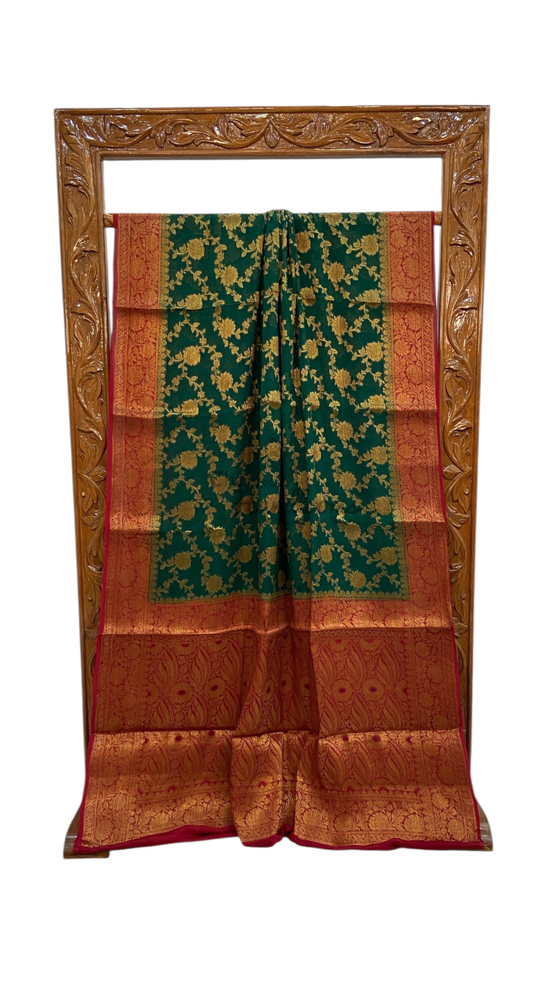 Pure Chiffon Khaddi Banarasi Saree - The Handlooms
