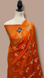 Pure Mango Silk Banarasi Handloom Saree - The Handlooms
