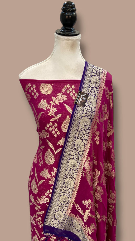 Khaddi Georgette Banarasi Dress material Water Zari - The Handlooms