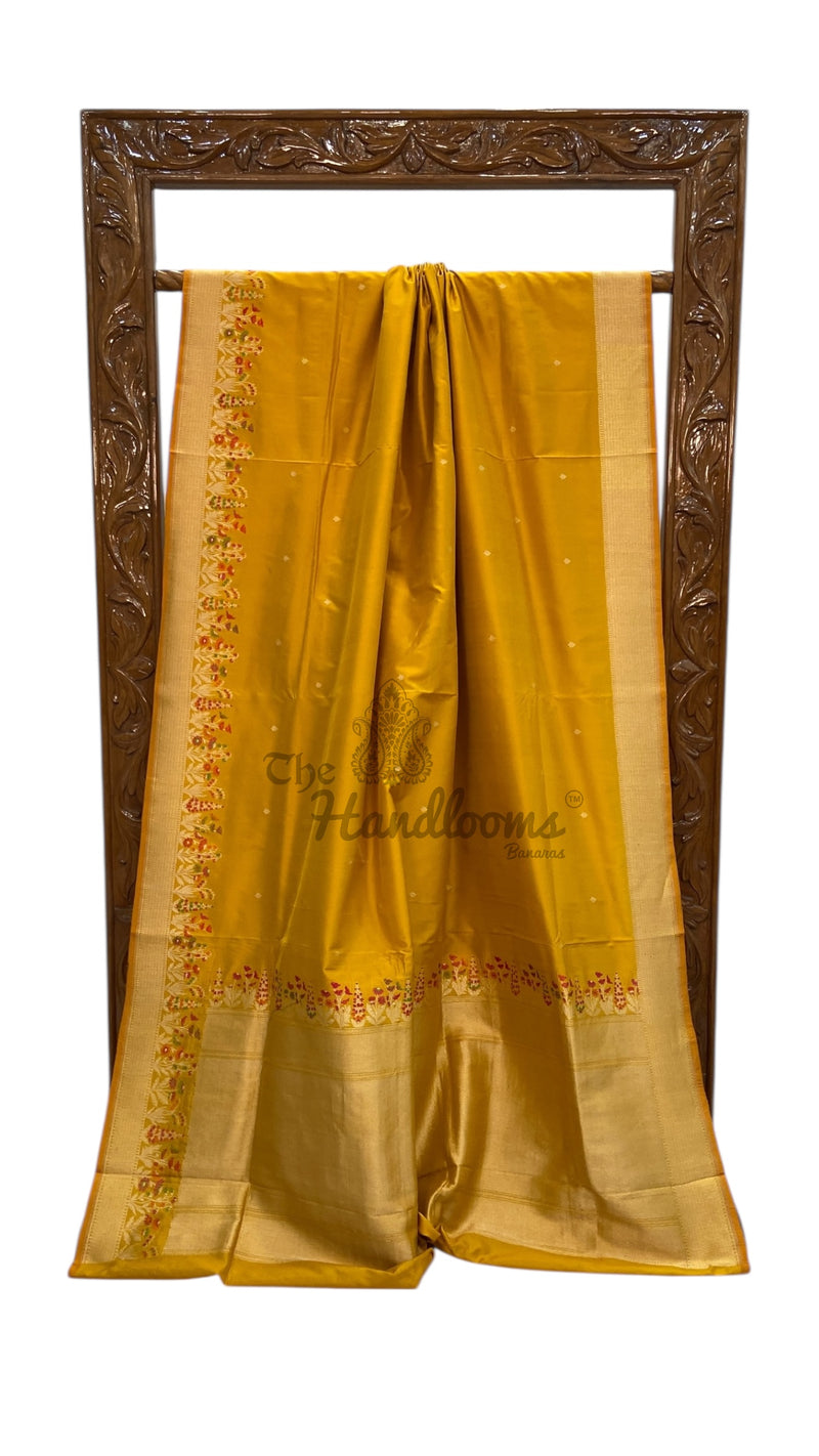 Pure Katan Silk Banarasi Handloom Saree - All Over Meenakari Kadua Motifs