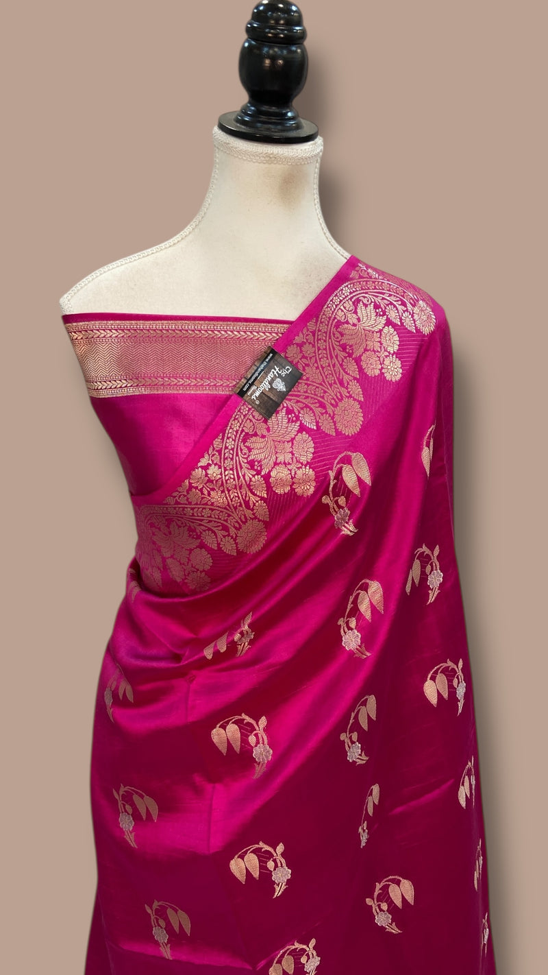 Pure Mango Silk Banarasi Handlokom Saree