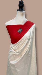 Pure Katan Chiniya Silk Handloom Banarasi Saree-Plain - The Handlooms