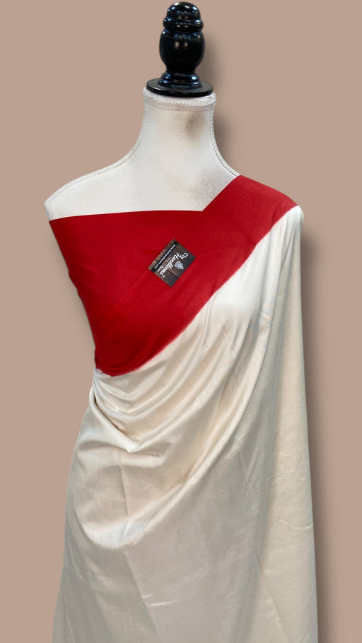 Pure Katan Chiniya Silk Handloom Banarasi Saree-Plain - The Handlooms