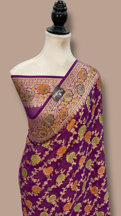 Pure Chiffon Khaddi Banarasi Saree - The Handlooms