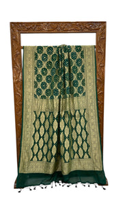 Pure Georgette Banarasi Bandhej Handloom Saree - The Handlooms