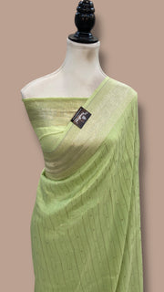 Pure Georgette Linen Banarasi Handloom Saree - The Handlooms