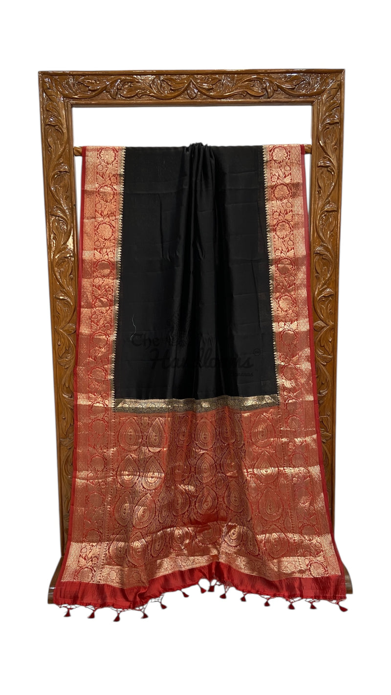 Pure Mango Silk Banarasi Handloom Saree - The Handlooms