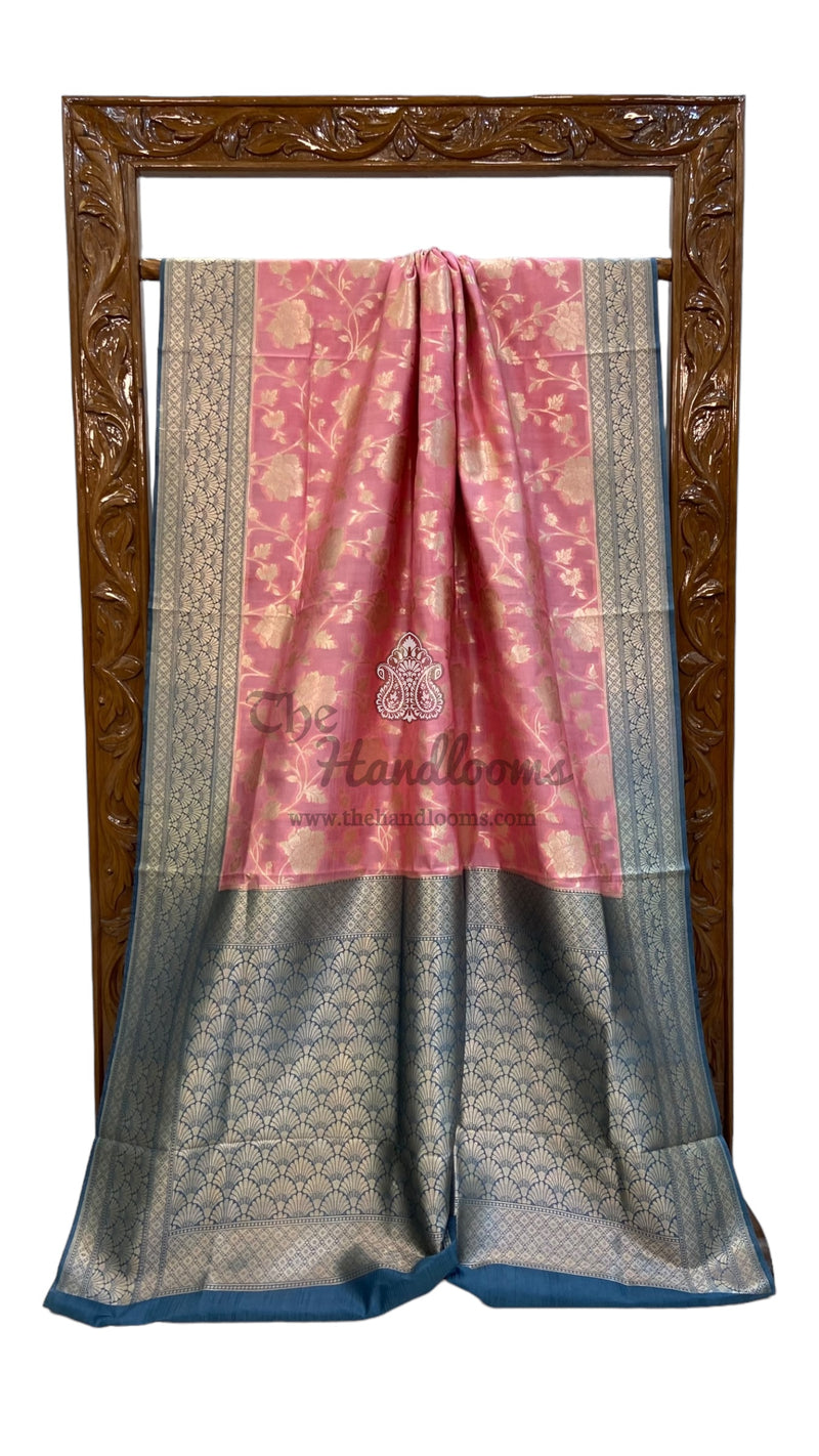 Pure Dupion Silk Banarasi Saree - Gold Zari - The Handlooms