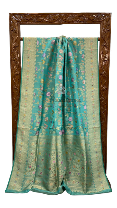 Pure Katan Silk Banarasi Handloom Saree - All over Sona Roopa kadiyal Jaal work