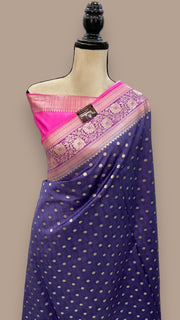 Pure Dupion Silk Banarasi Saree - Gold Zari - The Handlooms