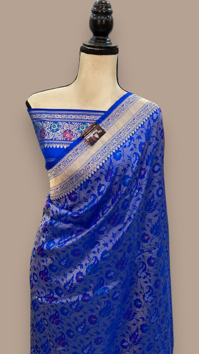 Pure Katan Silk Banarasi Handloom Saree - Tanchui Brocade With Meenakari