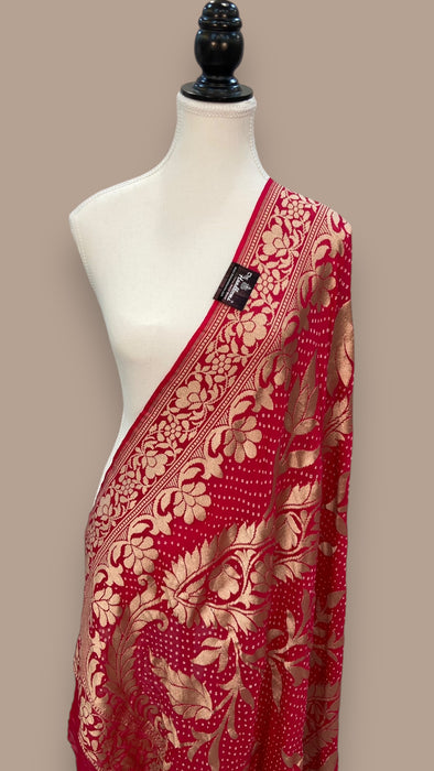 Pure Georgette Banarasi Bandhej Handloom Dupatta