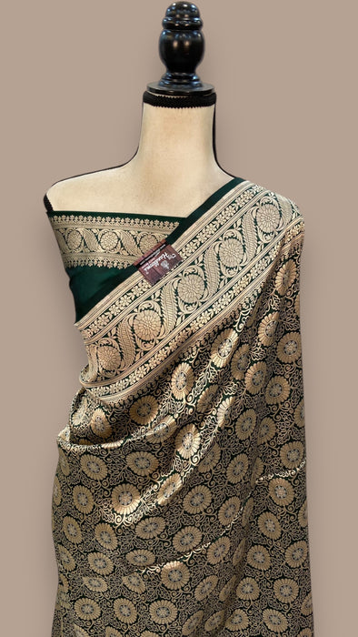 Pure Katan Silk Banarasi Handloom Saree - Tanchui Brocade With Meenakari