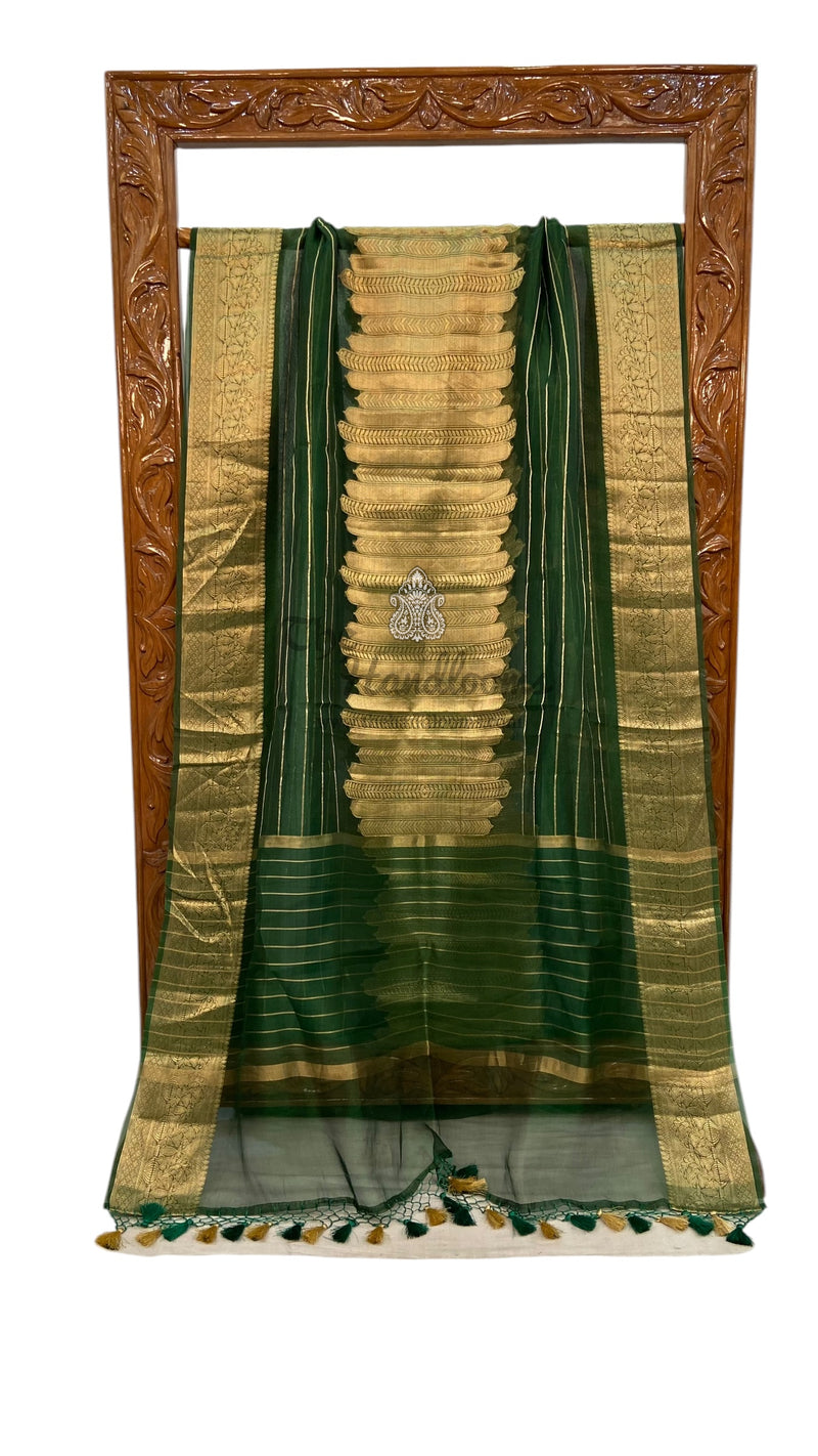 Pure Metallic Tissue Handloom Banarasi Saree - The Handlooms