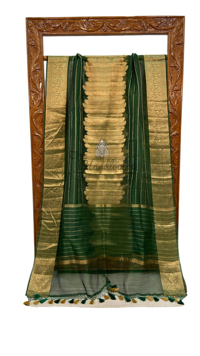 Pure Metallic Tissue Handloom Banarasi Saree