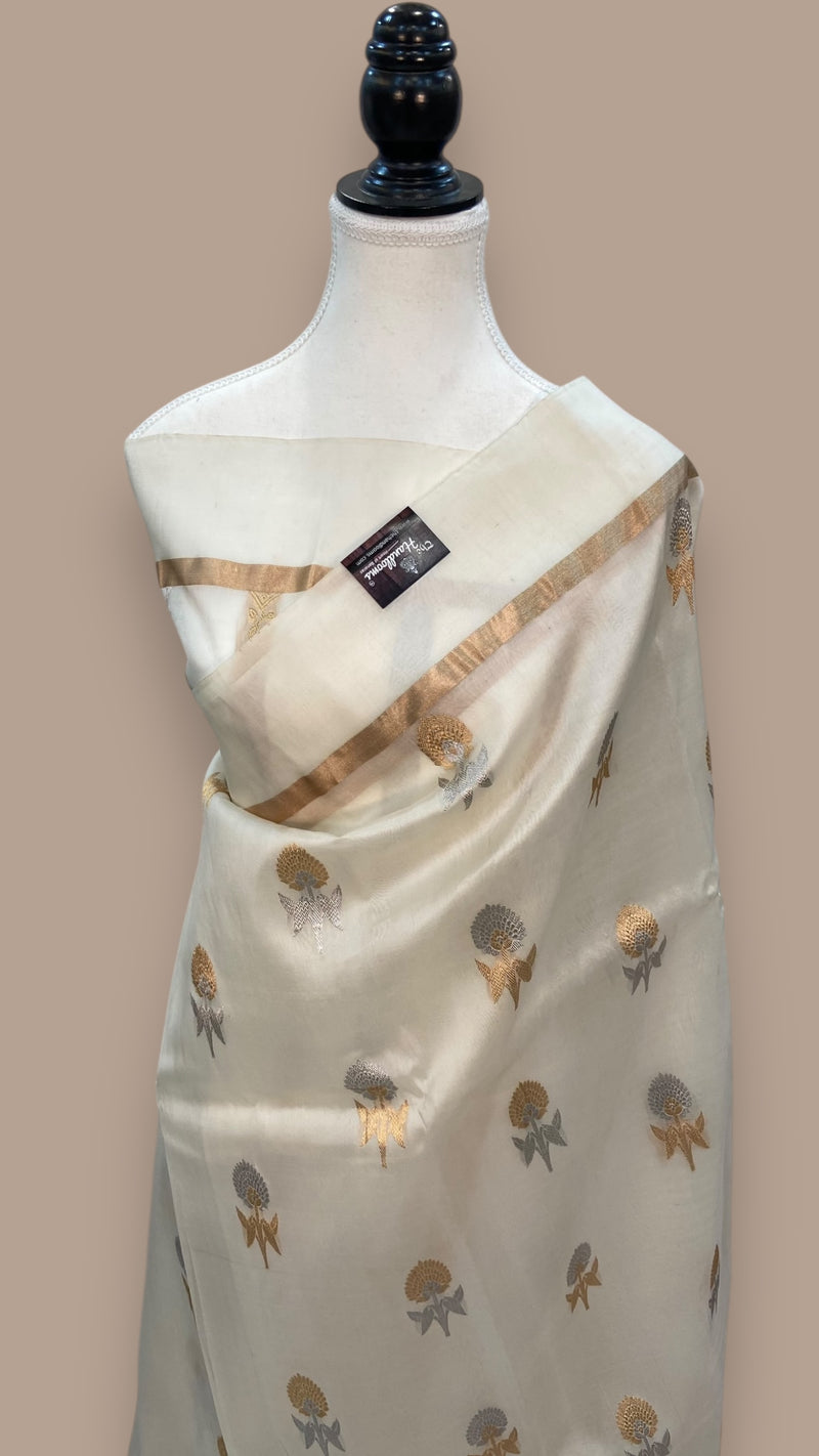 Pure Kora Handloom Banarasi Saree - The Handlooms