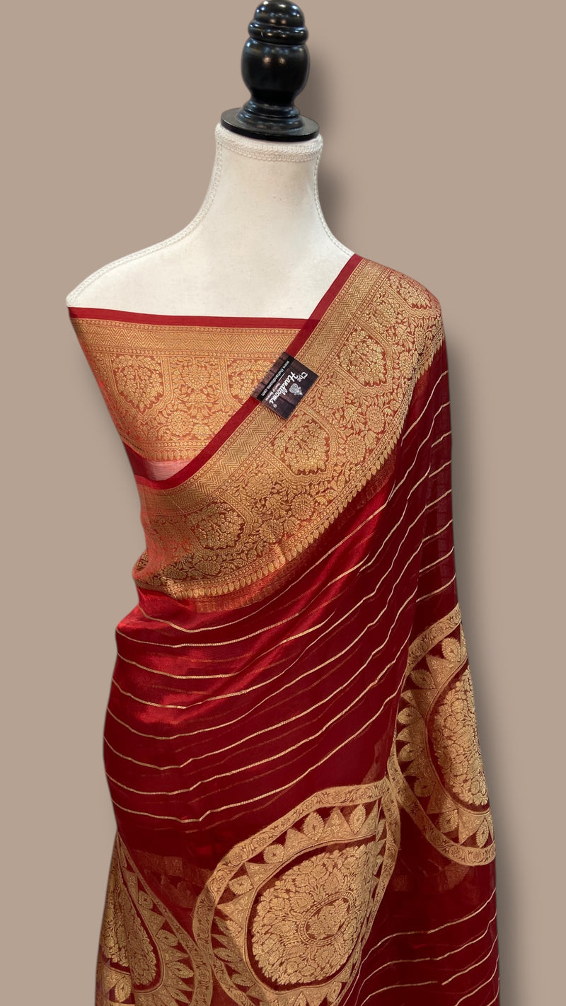 Pure Metallic Tissue Handloom Banarasi Saree - The Handlooms