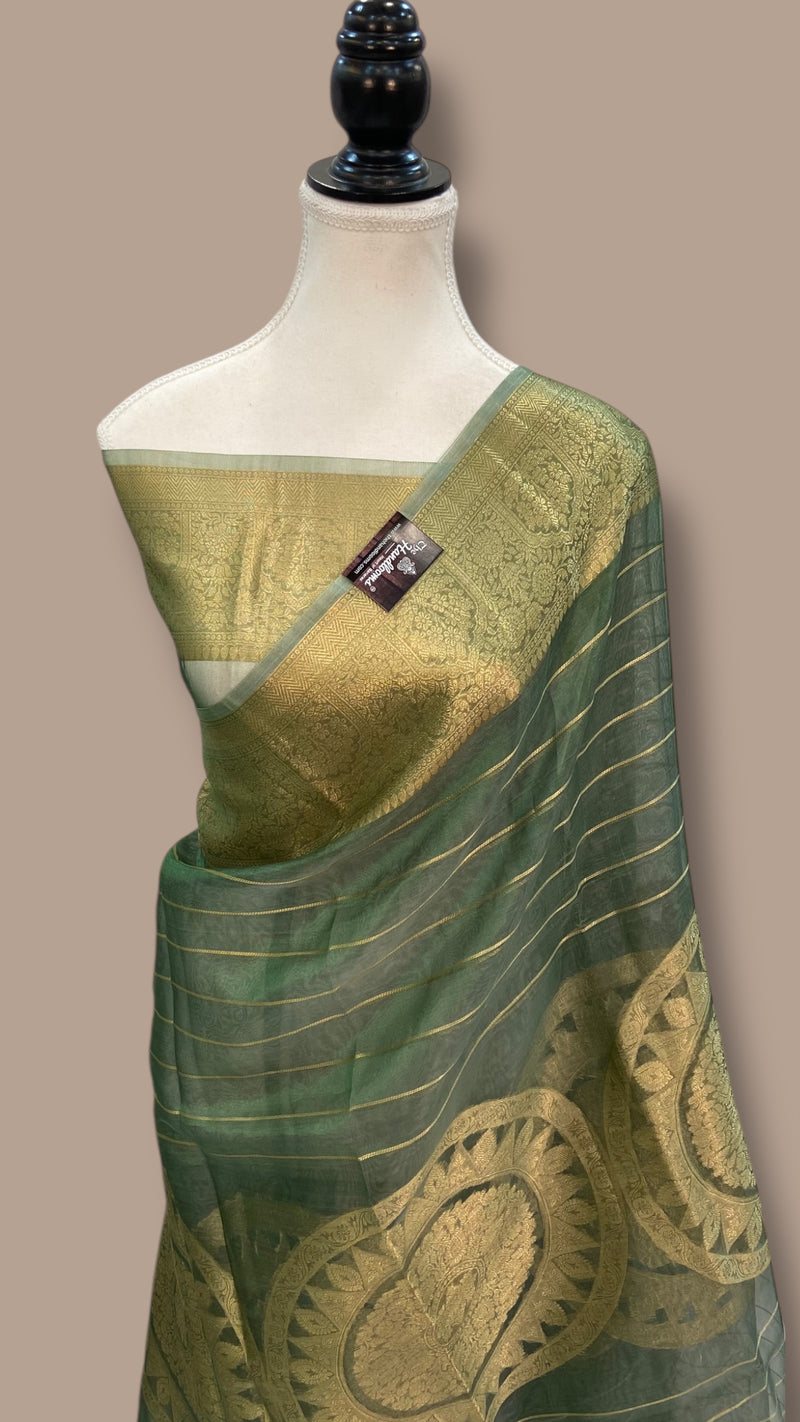 Pure Metallic Tissue Handloom Banarasi Saree - The Handlooms
