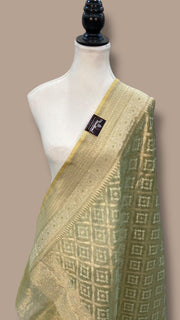 Pure Tissue Reshmi Zari Banarasi Brocade Handloom Dupatta - The Handlooms