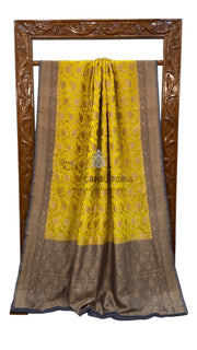 Khaddi Georgette Handloom Banarasi Saree - Antique Zari - The Handlooms