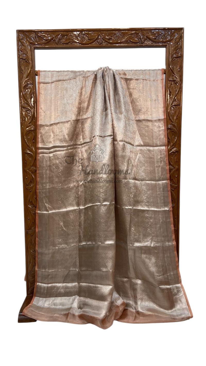 Pure Kora Tissue Tanchui Handloom Banarasi Saree - The Handlooms