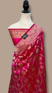 Pure Katan Silk Banarasi Handloom Saree - All over Jaal work - The Handlooms