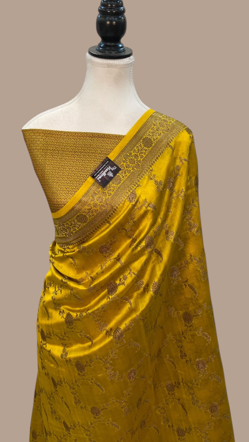 Pure Mango Silk Banarasi Handloom Saree - The Handlooms