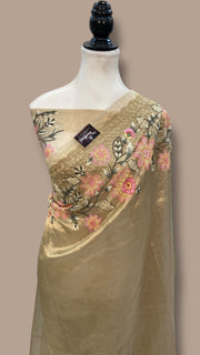 Pure Tissue Handloom Banarasi Saree With Chikankari - The Handlooms
