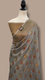 Moonga Georgette Handloom Banarasi Saree - The Handlooms