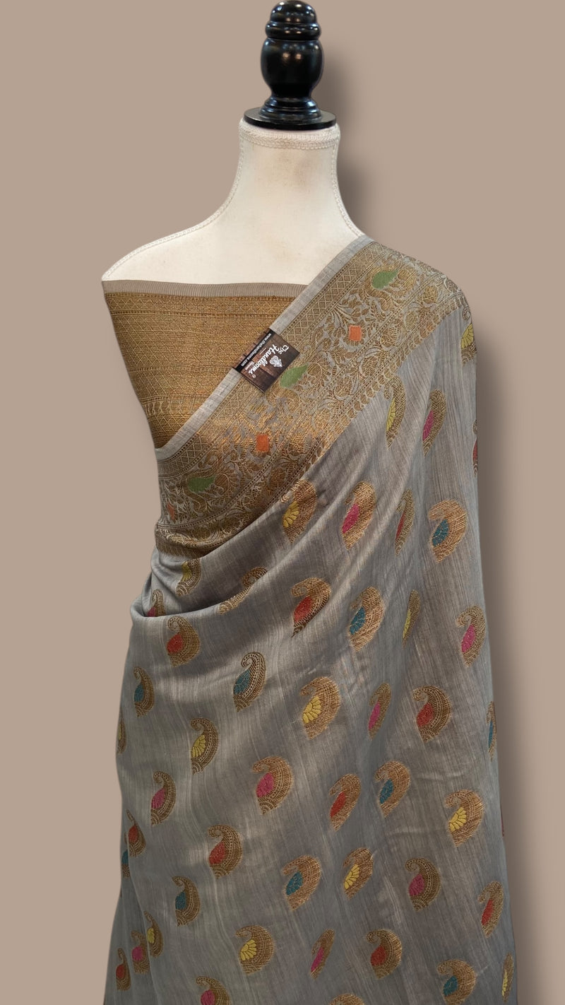 Moonga Georgette Handloom Banarasi Saree - The Handlooms