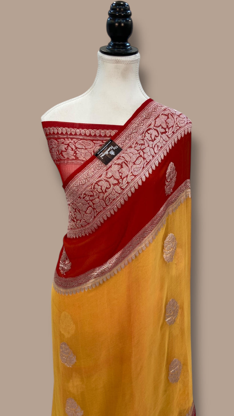 Pure Georgette Banarasi Handloom Saree - The Handlooms