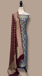 Khaddi Georgette Banarasi Dress material - The Handlooms