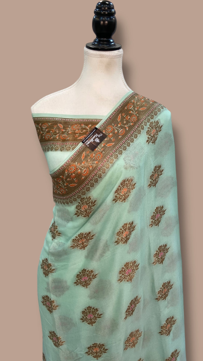 Pure Chiffon Khaddi Banarasi Saree - The Handlooms
