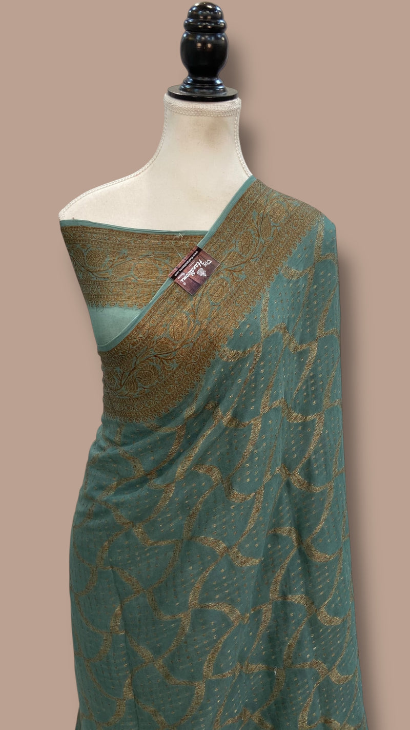 Pure Chiffon Khaddi Banarasi Saree - The Handlooms