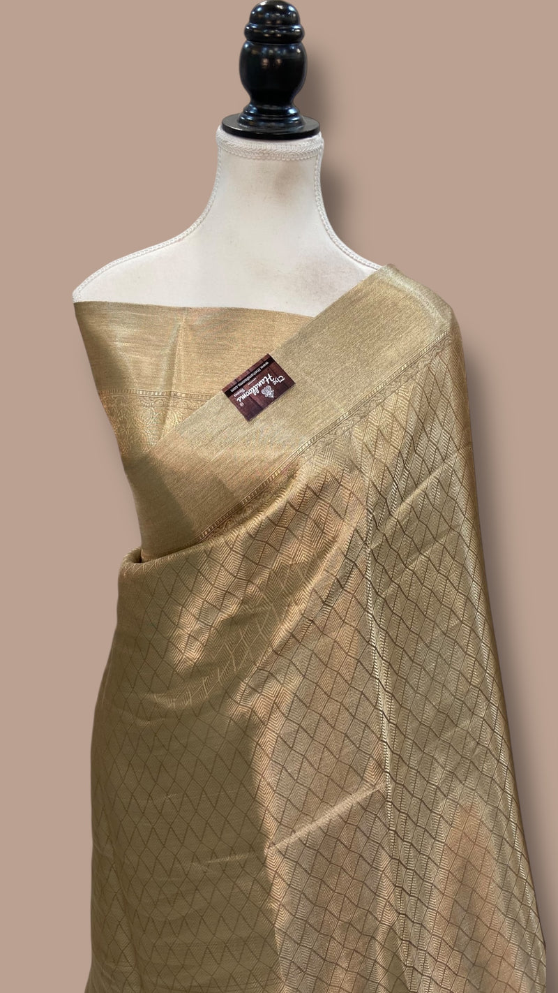 Pure Kora Tissue Tanchui Handloom Banarasi Saree - The Handlooms