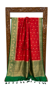Pure Katan Silk Banarasi Handloom Saree - All over Kadua motifs - The Handlooms