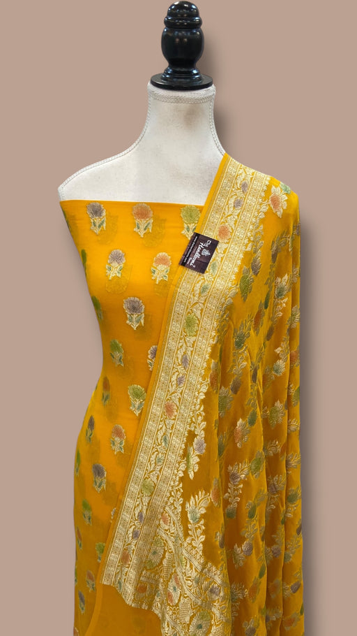 Khaddi Georgette Banarasi Dress material Water Zari - The Handlooms