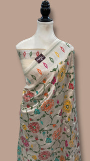 Tussar Georgette Brocade Handloom Banarasi Saree - The Handlooms